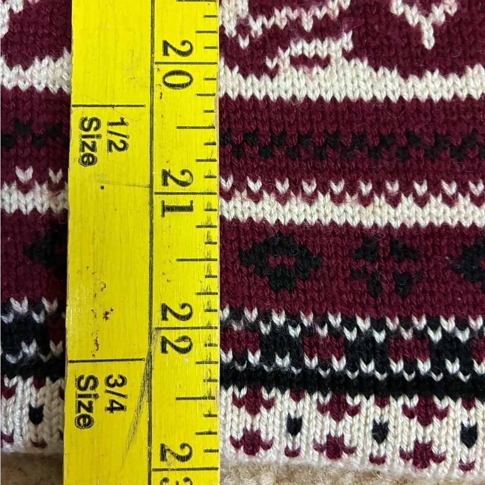Appleseed's Maroon and White Fair Isle Zip Up Cardigan- PM - Picture 8 of 13